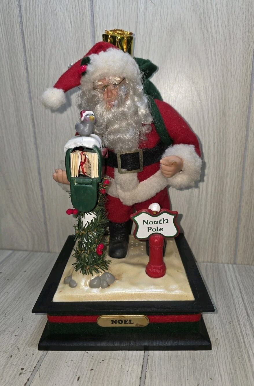 Vtg 1993 Holiday Creations Santa Claus Mailbox Lighted North Pole Musical Decor